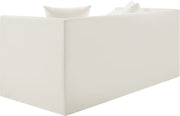 Everett 67" Vegan Leather Upholstered Loveseat in Cream - 44067Cream-L