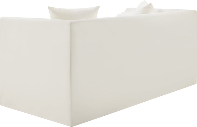 Everett 67" Vegan Leather Upholstered Loveseat in Cream - 44067Cream-L
