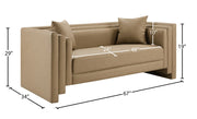 Everett 67" Vegan Leather Upholstered Loveseat in Natural - 44067Tan-L