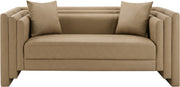 Everett 67" Vegan Leather Upholstered Loveseat in Natural - 44067Tan-L