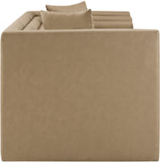 Everett 67" Vegan Leather Upholstered Loveseat in Natural - 44067Tan-L