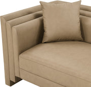 Everett 67" Vegan Leather Upholstered Loveseat in Natural - 44067Tan-L