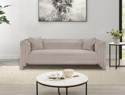 Everett 88.5" Chenille Fabric Upholstered Sofa in Beige - 44068Beige-S