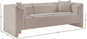 Everett 88.5" Chenille Fabric Upholstered Sofa in Beige - 44068Beige-S