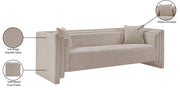Everett 88.5" Chenille Fabric Upholstered Sofa in Beige - 44068Beige-S