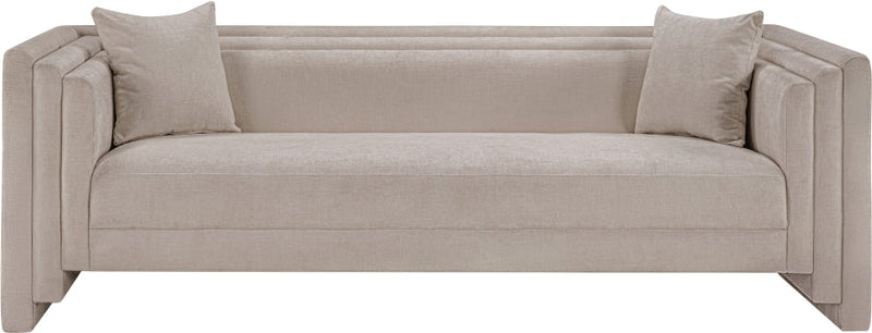 Everett 88.5" Chenille Fabric Upholstered Sofa in Beige - 44068Beige-S
