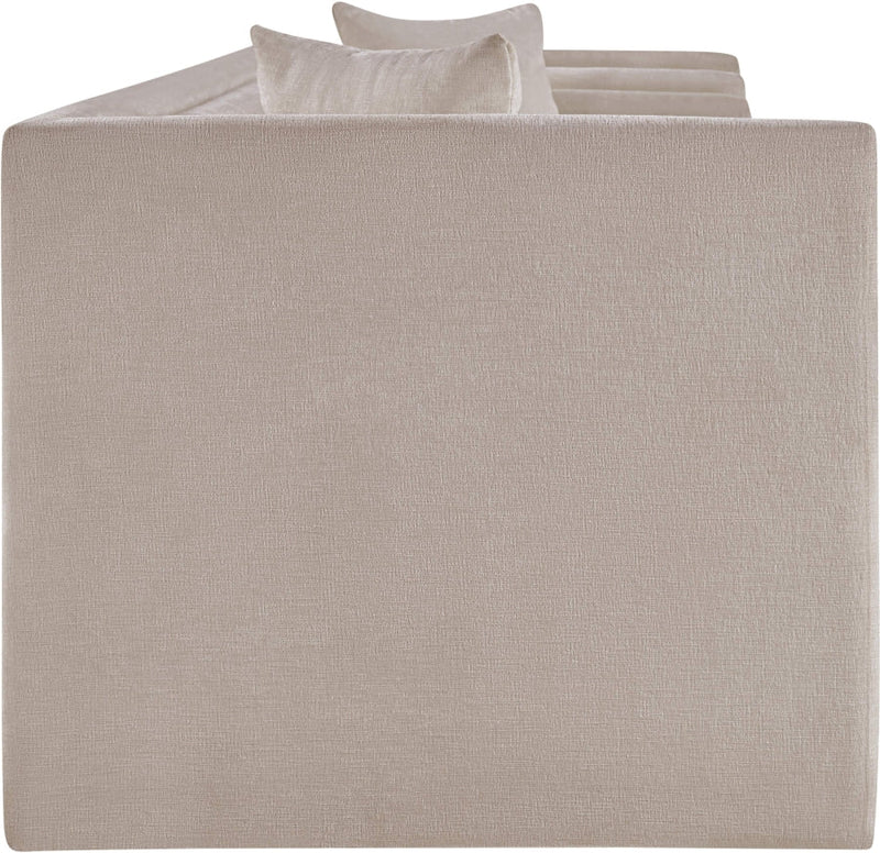 Everett 88.5" Chenille Fabric Upholstered Sofa in Beige - 44068Beige-S