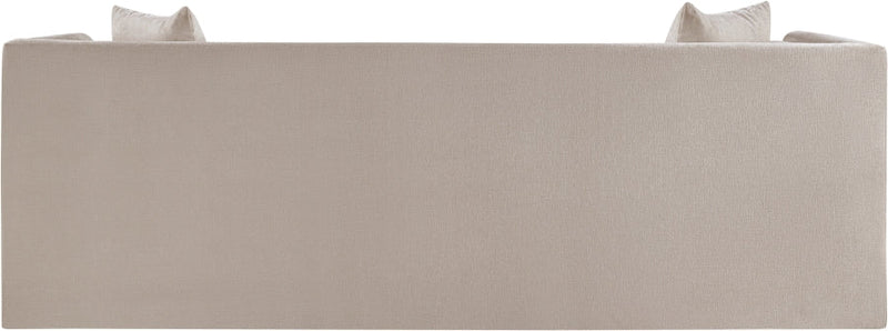 Everett 88.5" Chenille Fabric Upholstered Sofa in Beige - 44068Beige-S