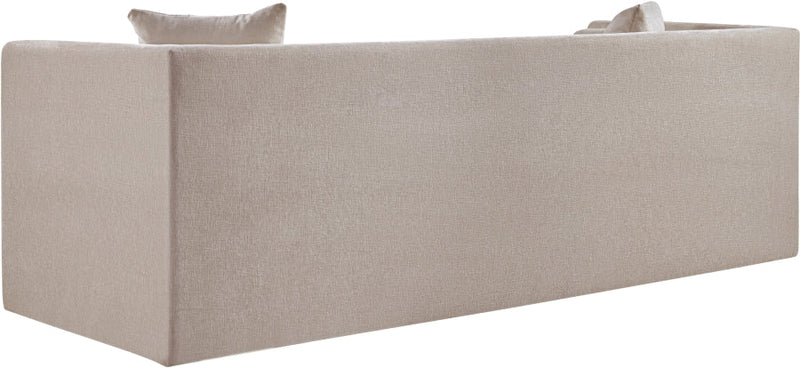 Everett 88.5" Chenille Fabric Upholstered Sofa in Beige - 44068Beige-S