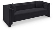 Everett 88.5" Chenille Fabric Upholstered Sofa in Black - 44068Black-S