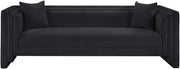 Everett 88.5" Chenille Fabric Upholstered Sofa in Black - 44068Black-S