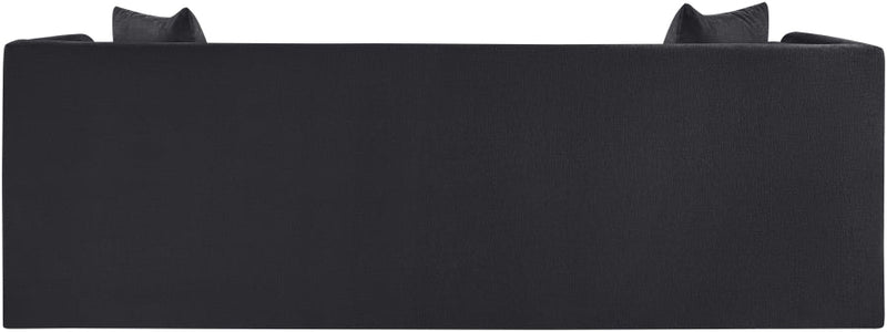 Everett 88.5" Chenille Fabric Upholstered Sofa in Black - 44068Black-S