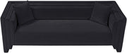 Everett 88.5" Chenille Fabric Upholstered Sofa in Black - 44068Black-S