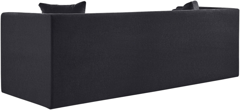 Everett 88.5" Chenille Fabric Upholstered Sofa in Black - 44068Black-S