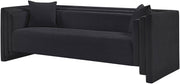 Everett 88.5" Chenille Fabric Upholstered Sofa in Black - 44068Black-S