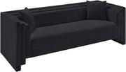 Everett 88.5" Chenille Fabric Upholstered Sofa in Black - 44068Black-S