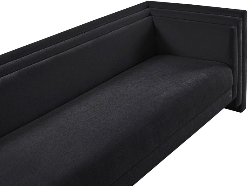 Everett 88.5" Chenille Fabric Upholstered Sofa in Black - 44068Black-S