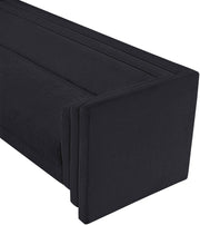 Everett 88.5" Chenille Fabric Upholstered Sofa in Black - 44068Black-S