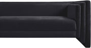 Everett 88.5" Chenille Fabric Upholstered Sofa in Black - 44068Black-S