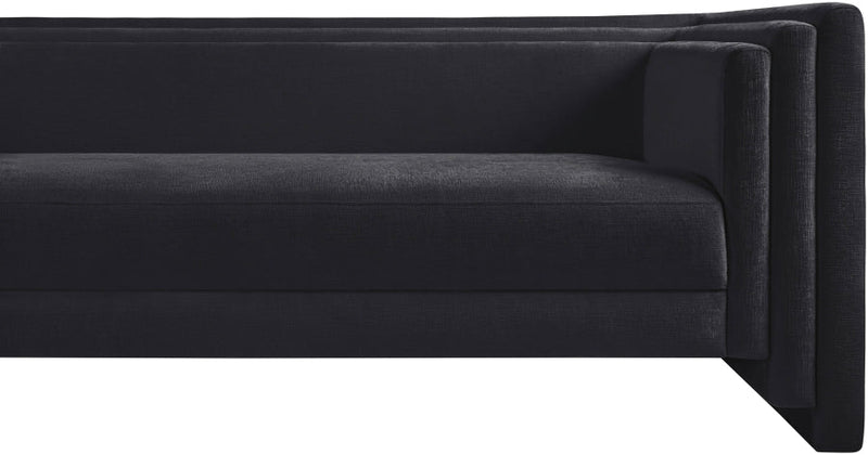Everett 88.5" Chenille Fabric Upholstered Sofa in Black - 44068Black-S