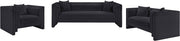 Everett 88.5" Chenille Fabric Upholstered Sofa in Black - 44068Black-S