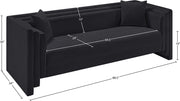 Everett 88.5" Chenille Fabric Upholstered Sofa in Black - 44068Black-S