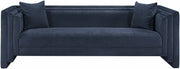 Everett 88.5" Chenille Fabric Upholstered Sofa in Blue - 44068Navy-S
