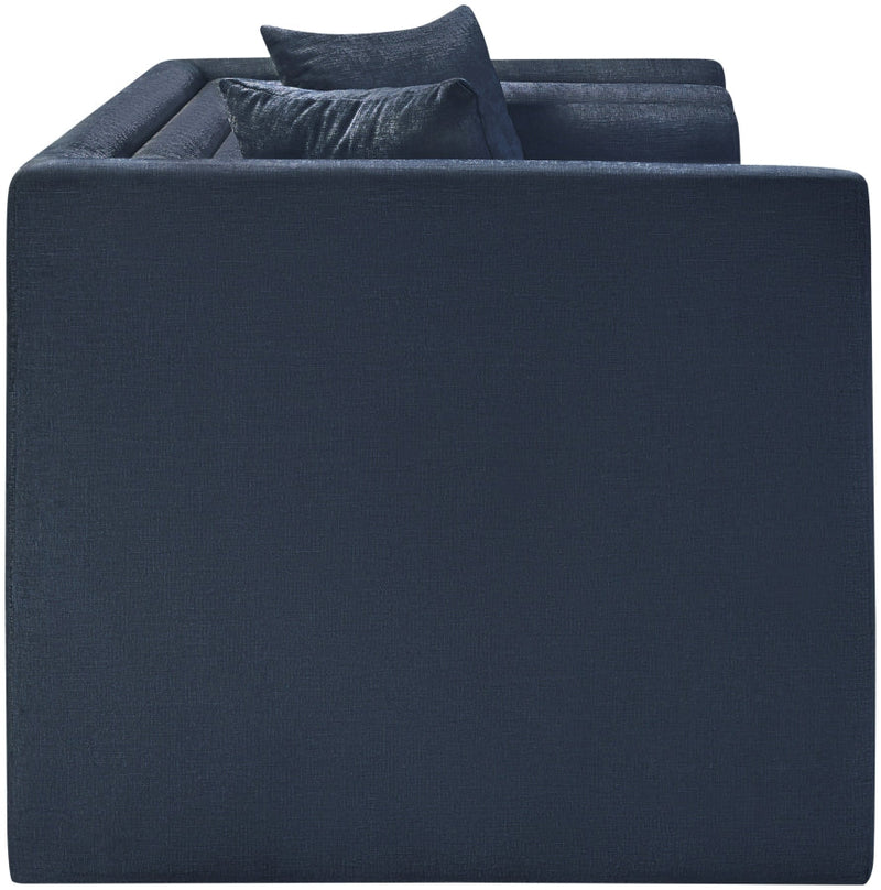 Everett 88.5" Chenille Fabric Upholstered Sofa in Blue - 44068Navy-S