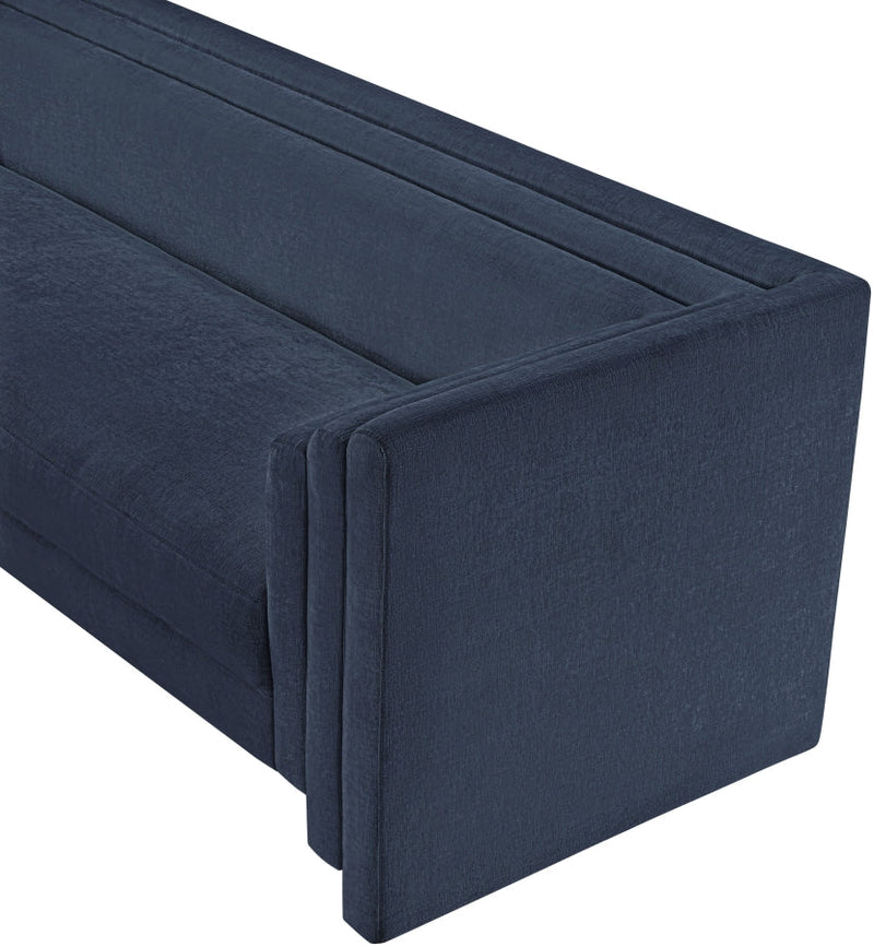 Everett 88.5" Chenille Fabric Upholstered Sofa in Blue - 44068Navy-S