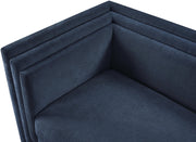 Everett 88.5" Chenille Fabric Upholstered Sofa in Blue - 44068Navy-S