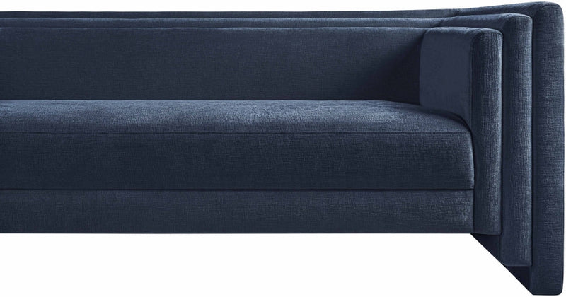 Everett 88.5" Chenille Fabric Upholstered Sofa in Blue - 44068Navy-S