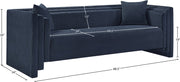 Everett 88.5" Chenille Fabric Upholstered Sofa in Blue - 44068Navy-S