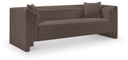 Everett 88.5" Chenille Fabric Upholstered Sofa in Brown - 44068Brown-S