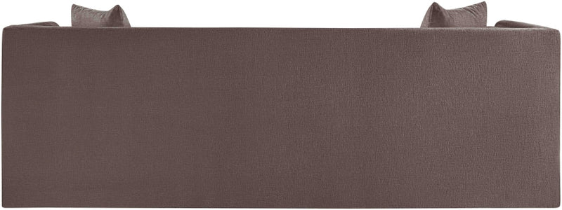 Everett 88.5" Chenille Fabric Upholstered Sofa in Brown - 44068Brown-S