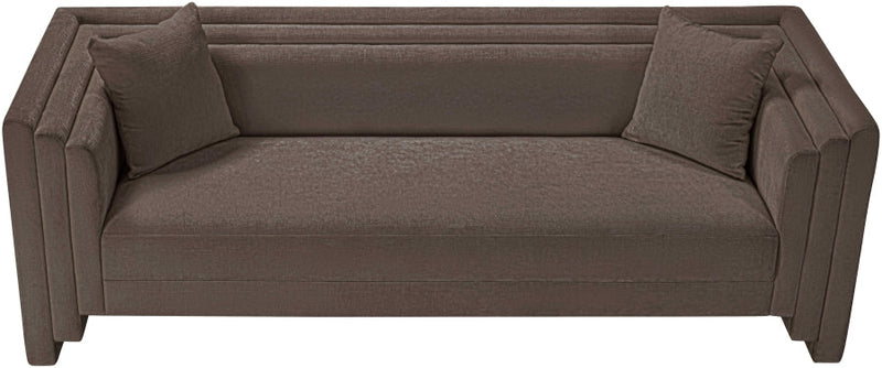 Everett 88.5" Chenille Fabric Upholstered Sofa in Brown - 44068Brown-S