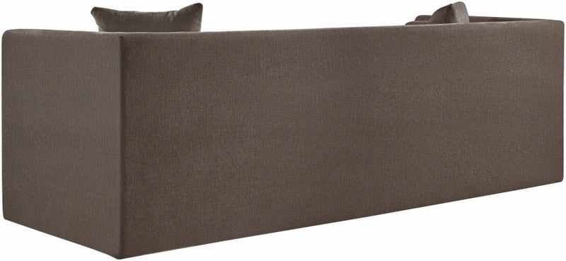 Everett 88.5" Chenille Fabric Upholstered Sofa in Brown - 44068Brown-S