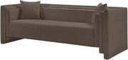 Everett 88.5" Chenille Fabric Upholstered Sofa in Brown - 44068Brown-S