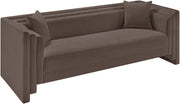 Everett 88.5" Chenille Fabric Upholstered Sofa in Brown - 44068Brown-S