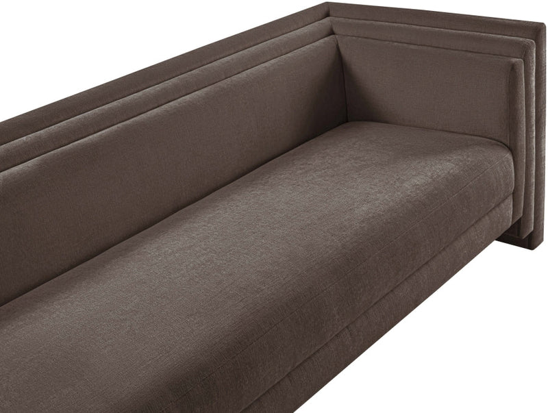 Everett 88.5" Chenille Fabric Upholstered Sofa in Brown - 44068Brown-S