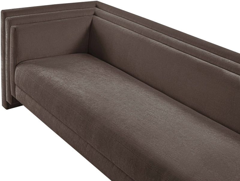 Everett 88.5" Chenille Fabric Upholstered Sofa in Brown - 44068Brown-S