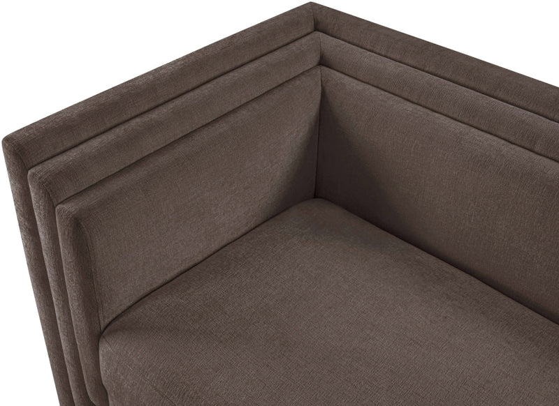 Everett 88.5" Chenille Fabric Upholstered Sofa in Brown - 44068Brown-S
