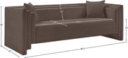 Everett 88.5" Chenille Fabric Upholstered Sofa in Brown - 44068Brown-S