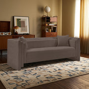 Everett 88.5" Chenille Fabric Upholstered Sofa in Brown - 44068Brown-S