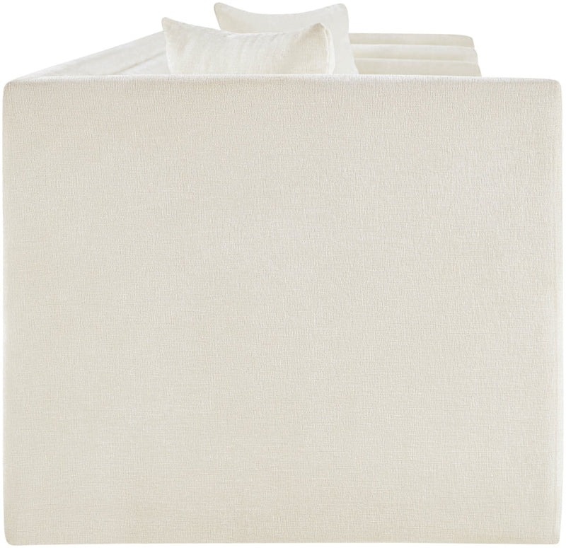 Everett 88.5" Chenille Fabric Upholstered Sofa in Cream - 44068Cream-S