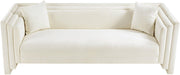 Everett 88.5" Chenille Fabric Upholstered Sofa in Cream - 44068Cream-S