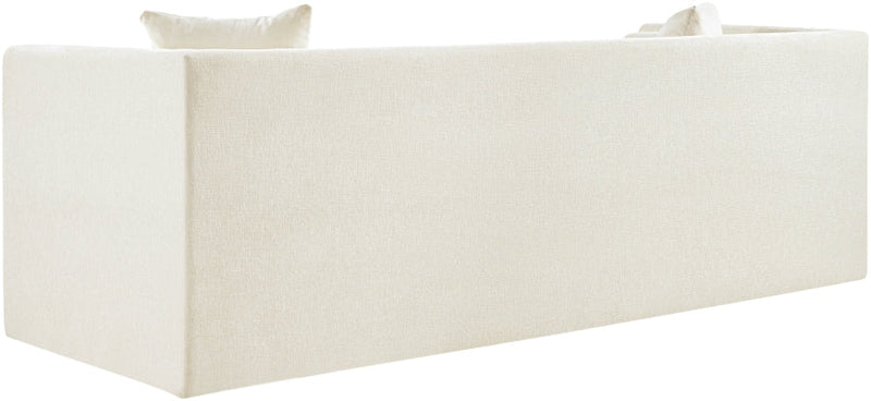 Everett 88.5" Chenille Fabric Upholstered Sofa in Cream - 44068Cream-S