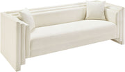 Everett 88.5" Chenille Fabric Upholstered Sofa in Cream - 44068Cream-S