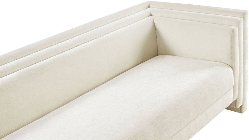 Everett 88.5" Chenille Fabric Upholstered Sofa in Cream - 44068Cream-S