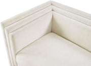 Everett 88.5" Chenille Fabric Upholstered Sofa in Cream - 44068Cream-S