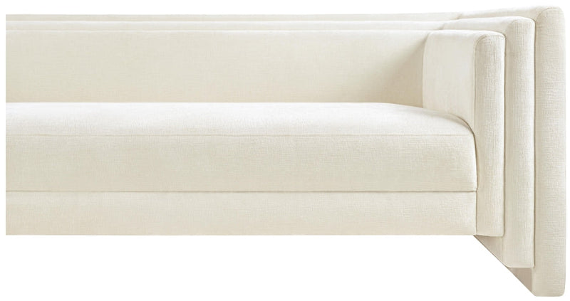 Everett 88.5" Chenille Fabric Upholstered Sofa in Cream - 44068Cream-S